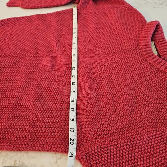 BENETTON Sweater Large Made In Italy Pink Burgundy Shetland Wool Knit - Picture 5 of 6